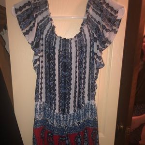 Blue and red romper from francesca’s